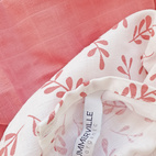 Muslin 2-pack floral dusty rose GOTS