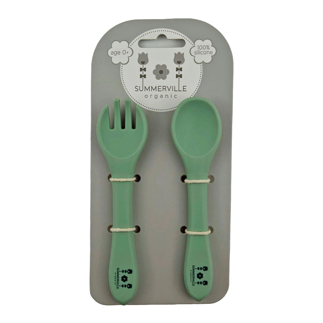 Sked och gaffel silikon cameo green SV